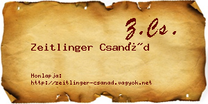 Zeitlinger Csanád névjegykártya